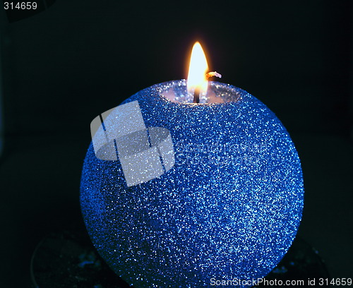 Image of blue ball candle