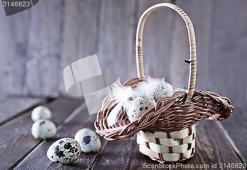 Image of raw quail eggs