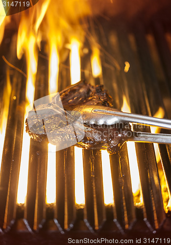 Image of T-bone on the BBQ