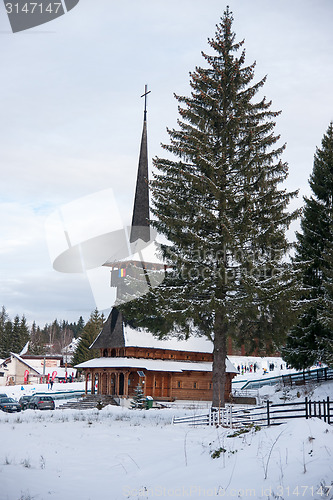 Image of Winter church in Romania