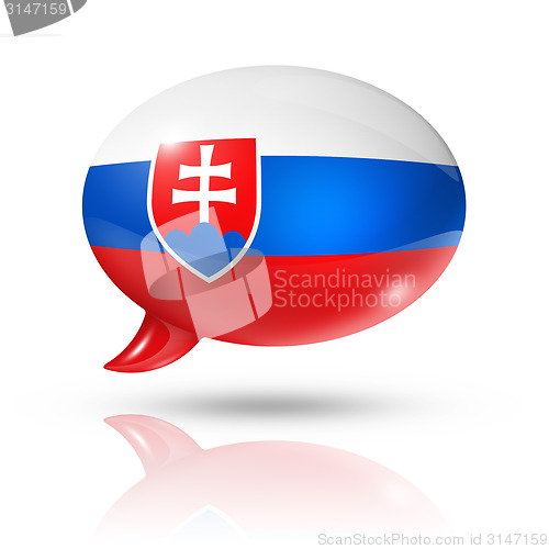 Image of Slovakian flag speech bubble