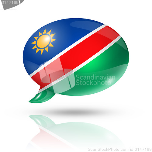 Image of Namibian flag speech bubble