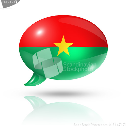 Image of Burkina Faso flag speech bubble