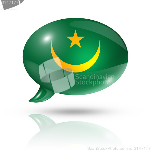 Image of Mauritanian flag speech bubble