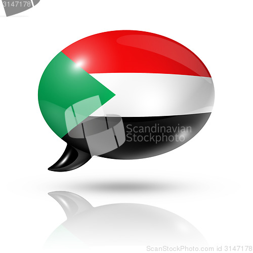 Image of Sudanese flag speech bubble