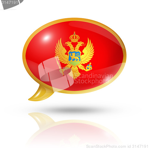Image of Montenegro flag speech bubble