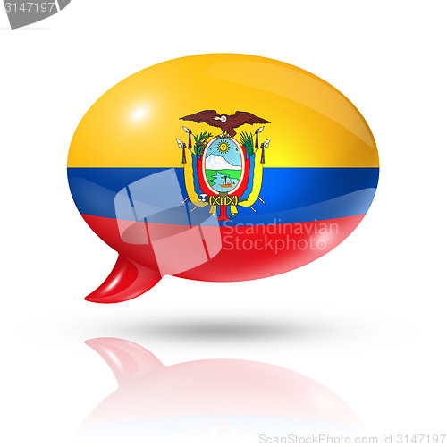 Image of Ecuadorian flag speech bubble