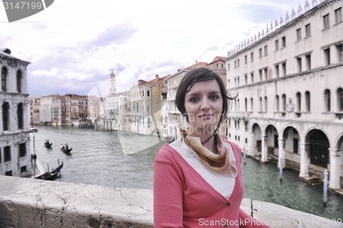 Image of Beautiful woman in Venice