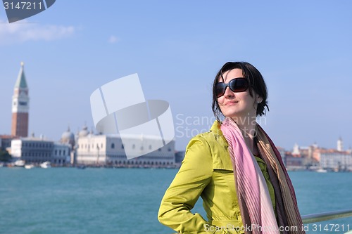 Image of Beautiful woman in Venice