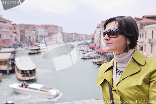 Image of Beautiful woman in Venice