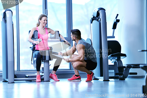 Image of woman exercising with her personal trainer