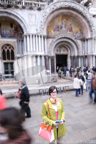 Image of Beautiful woman in Venice