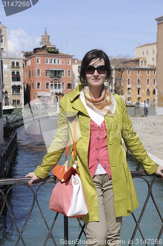 Image of Beautiful woman in Venice