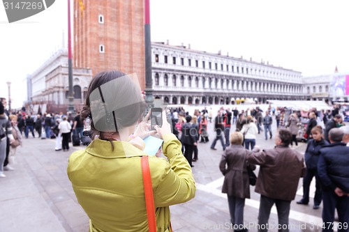 Image of Beautiful woman in Venice