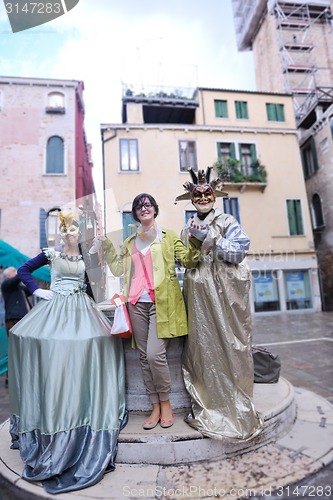 Image of Beautiful woman in Venice