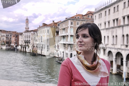 Image of Beautiful woman in Venice