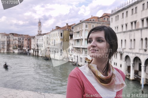 Image of Beautiful woman in Venice