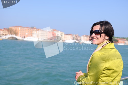 Image of Beautiful woman in Venice