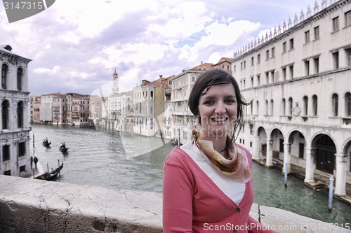 Image of Beautiful woman in Venice