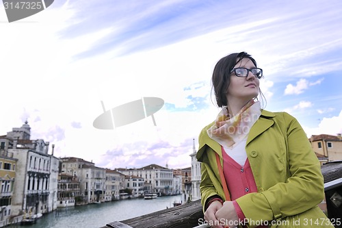 Image of Beautiful woman in Venice