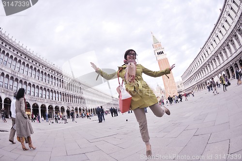 Image of Beautiful woman in Venice