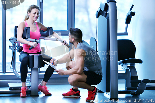 Image of woman exercising with her personal trainer