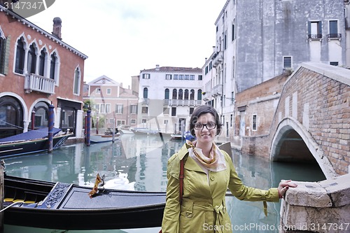 Image of Beautiful woman in Venice