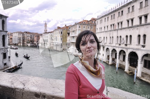 Image of Beautiful woman in Venice