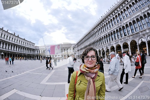 Image of Beautiful woman in Venice