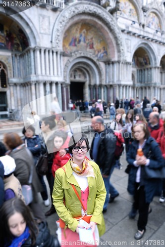 Image of Beautiful woman in Venice