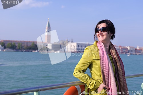 Image of Beautiful woman in Venice