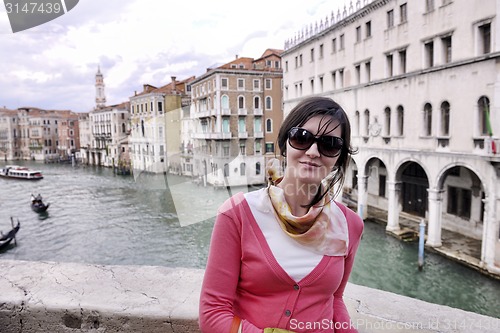 Image of Beautiful woman in Venice