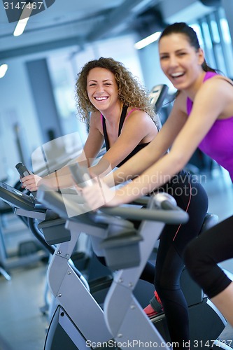 Image of Group of people running on treadmills