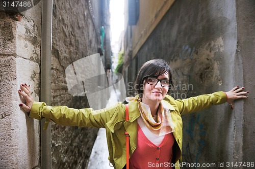 Image of Beautiful woman in Venice