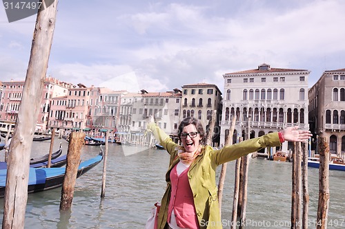 Image of Beautiful woman in Venice