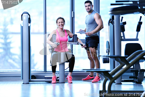 Image of woman exercising with her personal trainer