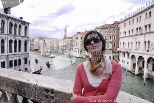 Image of Beautiful woman in Venice