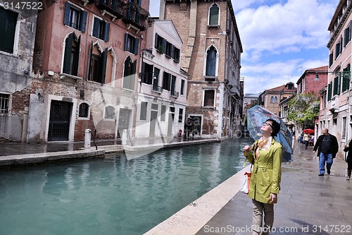 Image of Beautiful woman in Venice