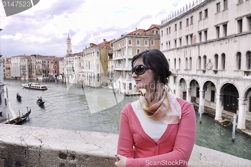 Image of Beautiful woman in Venice