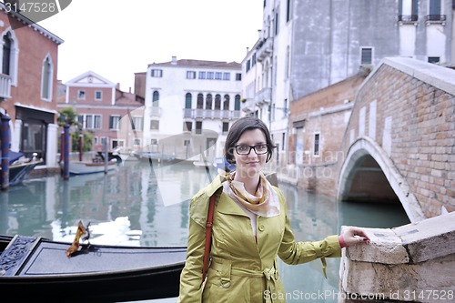 Image of Beautiful woman in Venice