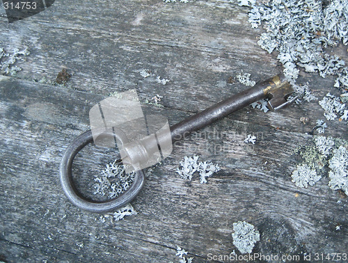 Image of Original key to old Norwegian stabbur (traditional storage building)