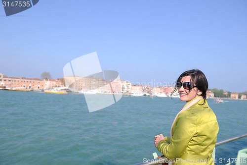 Image of Beautiful woman in Venice