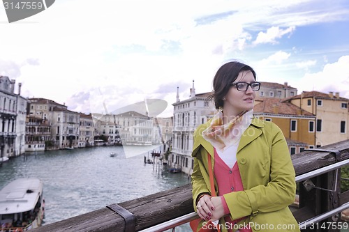 Image of Beautiful woman in Venice