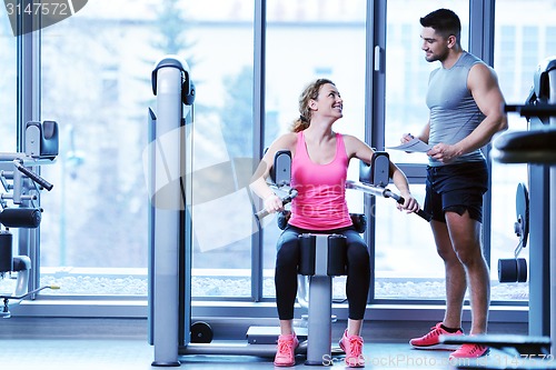 Image of woman exercising with her personal trainer