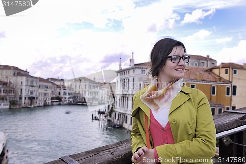 Image of Beautiful woman in Venice