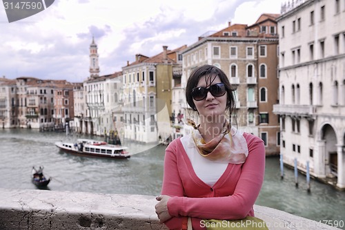 Image of Beautiful woman in Venice