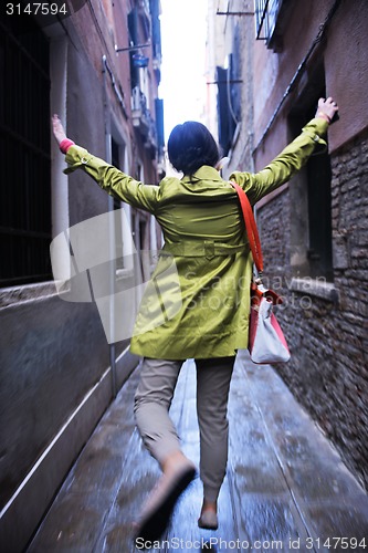 Image of Beautiful woman in Venice