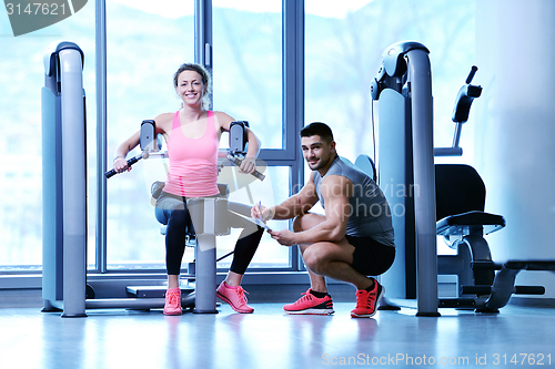 Image of woman exercising with her personal trainer