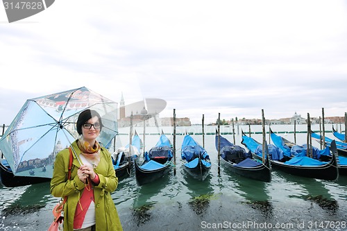 Image of Beautiful woman in Venice