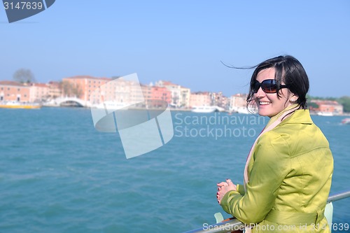 Image of Beautiful woman in Venice